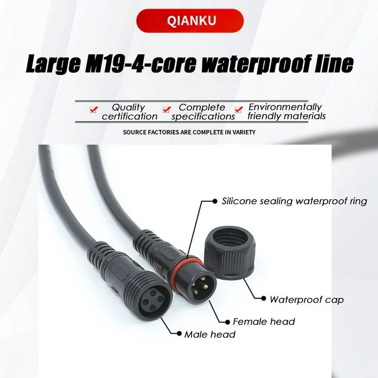 M12 4 Pin Waterproof Cable Connector - LEADER GROUP