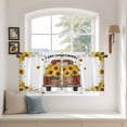 thumbnail image 2 of Sunflower Truck Tier Curtains 24 Inch Length, Yellow Flowers Summer Botanical Watercolor Cafe Short Curtains for Bathroom Over Sink, Small Kitchen Curtain Light Filtering Drapes 2 Panels 27.5"Wx24"L, 2 of 8