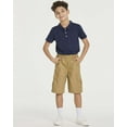 thumbnail image 5 of Real Essentials 3 Pack: Boys' Short Sleeve Jersey Cotton Polo Shirt - Uniform Performance (Ages 4-18), 5 of 5