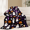 thumbnail image 2 of Kuscheln Halloween Skull Blanket, Spooky Ghost Halloween Fleece Throw Blanket, Warm Soft Blanket for Couch Bed Sofa, Haunted House Blanket, Holiday Gift for Kids Adults Families, 2 of 9