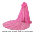 thumbnail image 3 of Jiibva Pink Shiny Hooded Cloak Women Sparkling Star Mesh Cape Costume 150cm, 3 of 6