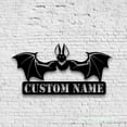thumbnail image 4 of Craftnamesign Custom Bat Metal Wall Art LED Light, Custom Halloween Bat Name Sign, Bat Wall Decor, 4 of 5