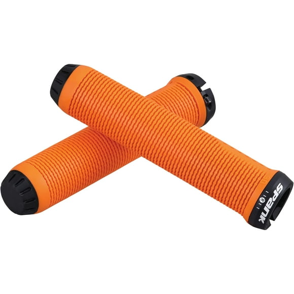 Spank Spike Grip 30 MM Bike Grips (Orange), Bicycle Handle Bar, Comfortable Non-Slip Bike Handle Grips, Bicycle Handlebar Grips, Soft Non-Slip-Rubber Hand Grip Comfortable Ergonomic