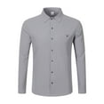 thumbnail image 5 of COSFO Linen Button Up Shirt Men Collared Solid Tops Casual with Pocket Loose Fit Business Mens Tops Long Sleeve, 5 of 8
