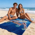thumbnail image 6 of YiJuHui Fast Drying Beach Towel Ocean Sea Turtle Seashells Starfish Print Large Absorbent Microfiber Quick Dry Sand Towel for Pool Beach Vacation Travel 70*140cm, 6 of 6