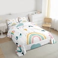thumbnail image 3 of Homewish Cartoon Rainbow 3 Pieces Queen Comforter Set For Kids Boys Girls,Kawaii Flower Ultra Soft Bedding Sets,Dreamy Princess Bedding Comforter Set,Microfiber Bedroom Decor,Reversible, 3 of 8