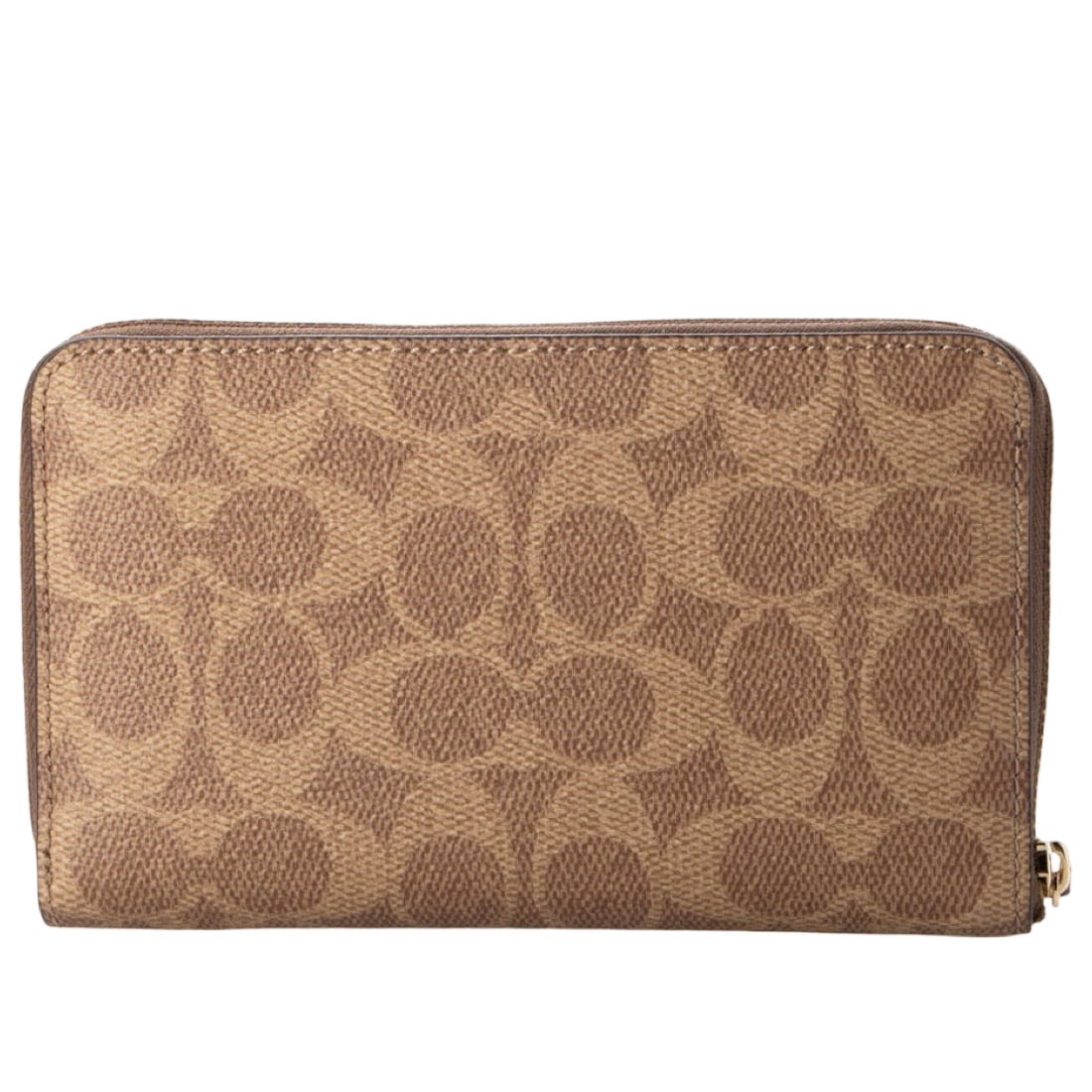 Coach Women's Pebbled Leather Medium Id Zip Wallet (Sunset