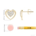 thumbnail image 2 of ANGARA Lab Grown Cluster Diamond Open Heart Stud Earrings for Women in 14K Yellow Gold (Size-1.7mm| Color-F-G| Clarity-VS) | Anniversary, Jewelry Gift for Women | Lab-Grown Diamond Earrings, 2 of 4