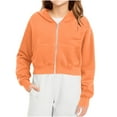 thumbnail image 6 of IVEYRTF Girls Hooded Crop Sweatshirt Long Sleeve Pullover Tops with Pocket Casual Fall Winter Jacket Outerwear for Teen Youth Kids(Orange,13-14 Years), 6 of 7