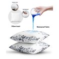 thumbnail image 5 of Waterproof Outdoor Throw Pillows with Inserts 18"x18" Set of 2, Navy Blue Leaves Soft Decorative Pillowcases for Couch Bedroom, Summer Botanical Pillow Covers for Sofa Living Room, 5 of 7