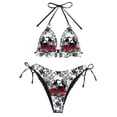 thumbnail image 4 of DHFJKG Bikini Swimsuits For Women Two Piece Set Side Tie Halter Triangle Top Thong Bottoms Summer Pool Party Outfit Stylish Beachwear, 4 of 4
