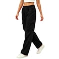 thumbnail image 2 of Guluxicc Womens Cargo Pants with Multi Pocket Quick Dry Elastic Waist Drawstring Straight Leg Trousers for Summer Casual Outfits, 2 of 5
