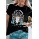 thumbnail image 4 of ABPHQTO Camiseta negra de manga corta con estampado gráfico de calavera de WILD WEST Steer para mujer, 4 of 5