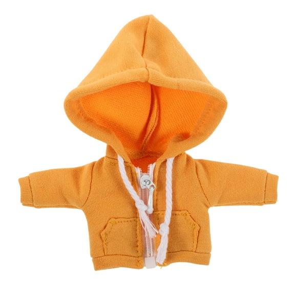 Milisten Yellow Miniature Doll Hoodie for 12cm Tiny Dolls, Soft Dress Up Clothes, Cloth Material