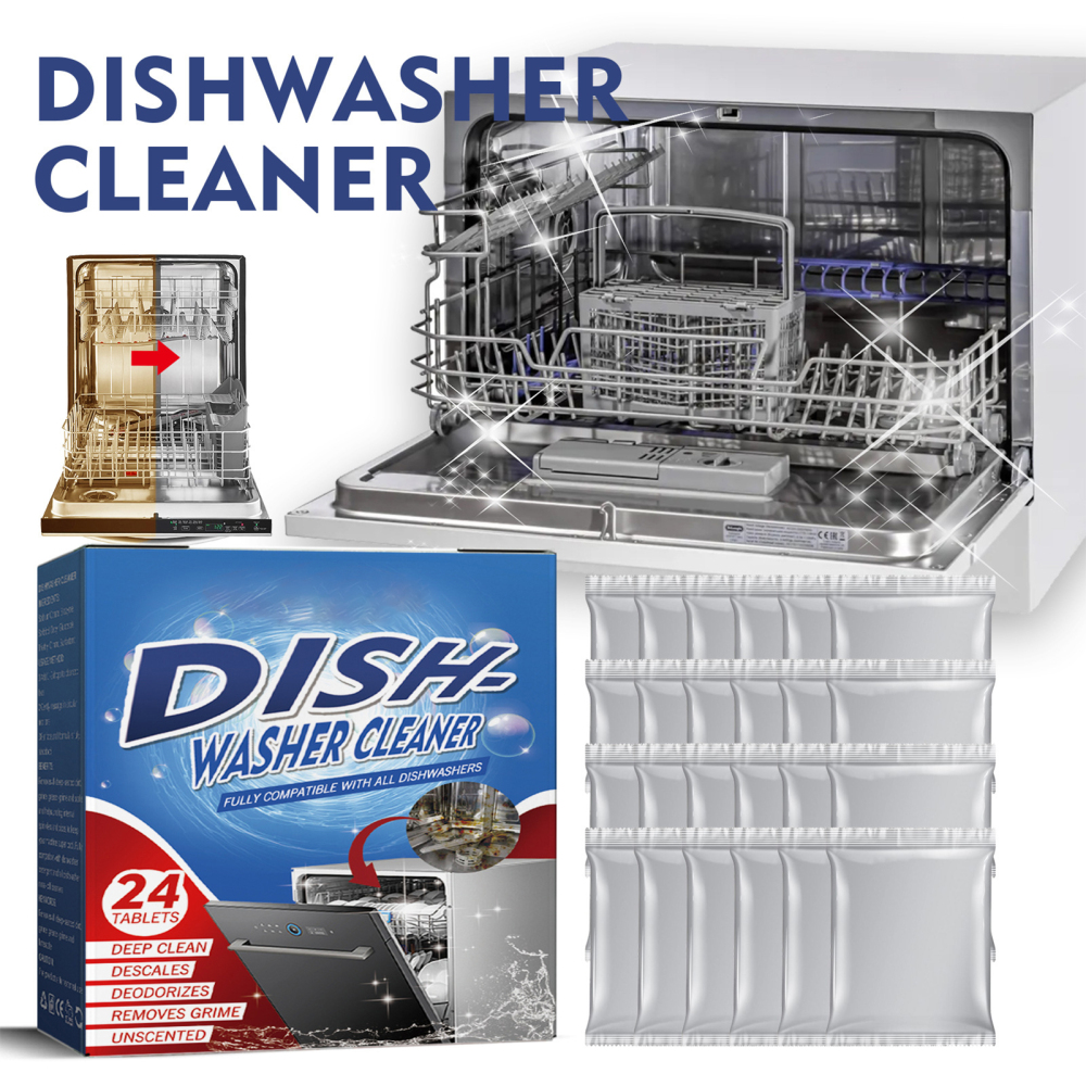 24pcs Dishwasher Cleaner Tablets Effective Dishwasher Descaler Suitable