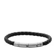 thumbnail image 4 of Pulsera de cuero trenzado Fossil para hombre, modelo JF04089040, color marrón, 4 of 7