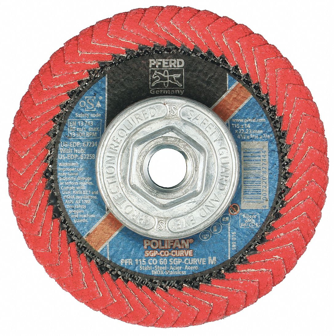 PFERD 67258 Flap Disc, 4-1/2x5/8-11 Ceramic 60, M
