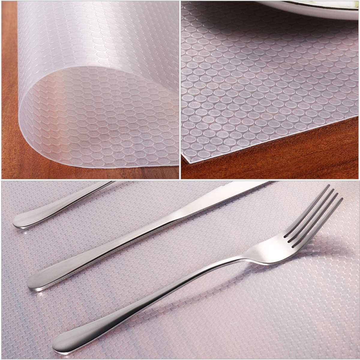 Plastic Shelf Liners Cabinet Drawer Liner Non-Slip Shelf Liner Non-Adhesive  Refrigerator Mat Cupboard Pad No Odor for Kitchen Home-Clear 
