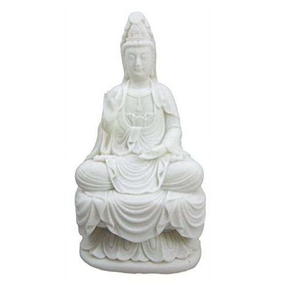 Atlantic Collectibles Water Moon Goddess Kuan Yin Meditating Decorative Altar Figurine 5" Tall