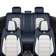 thumbnail image 4 of 2015 for BMW 320 Car Seat Cover, Faux Leather 5 Seats Full Set With Lumbar Support Waterproof, Blue and White Car Seat Covers, Airbag-Compatible, 4 of 7