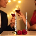 thumbnail image 4 of SLYNSHome 2 Pcs Taper Candles Colored 9.8 inch Long Thread Candle Rose Printed Tall Candlesticks for Weddings Dinner Parties Home Decor (White), 4 of 7