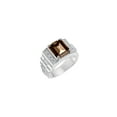 thumbnail image 3 of RYLOS Men's Rings Sterling Silver Designer Style 10X8MM Emerald Cut Shape Gemstone & Diamonds Smoky Quartz June Birthstone Rings For Men Size 11, 3 of 4