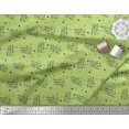 thumbnail image 3 of Soimoi Green Rayon Fabric Star & Miracle Happened All The Time Text Printed Fabric 1 Yard 56 Inch Wide, 3 of 5