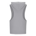 thumbnail image 6 of Ecqkame Men's Cotton Hooded Tank Top Sleeveless Solid Color Lightweight Casual Shirts Gym Workout Muscle Shirt 02-Gray XL, 6 of 6