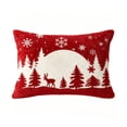 thumbnail image 2 of Christmas Tree Pillow Cover 12 x 20 Inch, Xmas Decorations, Soft Plush Faux Fur Holiday Winter Decorative Throw Pillows for Sofa Bedroom Bed Home Décor(C), 2 of 6