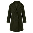 thumbnail image 4 of Niaviben Tweed Coat Double Breasted Peacoat Women Long Peacoat Women Long Womens Coat Womens Jackets Casual Womens Winter Long Coats Women's Wool & Pea Coats Green M, 4 of 6