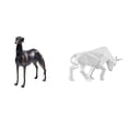 thumbnail image 1 of Estatua de resina de perro, figura de animal, escultura de toro, adorno decorativo coleccionable con textura suave, adecuado para regalar, decoración, 1 of 8