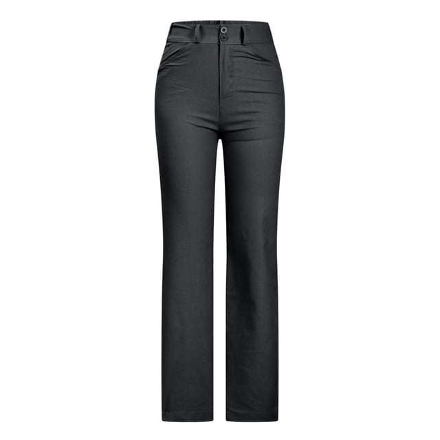 VEKDONE Pantalon Long en Lin pour Femmes Noir m