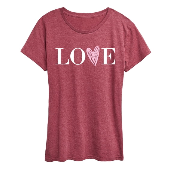 Instant Message - Love Heart V - Women's Short Sleeve Graphic T-Shirt