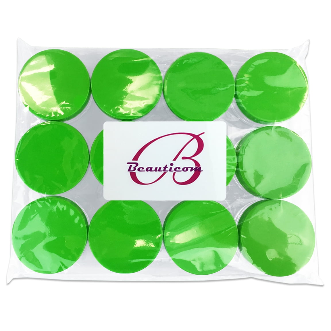 Beauticom 24 Pieces High Quality 20G/20ML Clear Round Acrylic Cosmetic Product Sample Travel Jars with Flat Top Lids (Green)