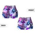 thumbnail image 5 of Lsque Flying Butterflies Pattern High Waisted Biker Shorts for Women-Tummy Control Fitness Athletic Workout Running Yoga Gym Shorts,Moisture-Wicking-, 5 of 9