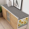 thumbnail image 4 of Sunflower Table Runner - 120 Inch Long, Kitchen Dining Table Runner Dresser Scarves, Retro Buffalo Plaid Black White Country Bee Farmhouse Decor for Coffee Tables Wedding Party Banquet, 4 of 8
