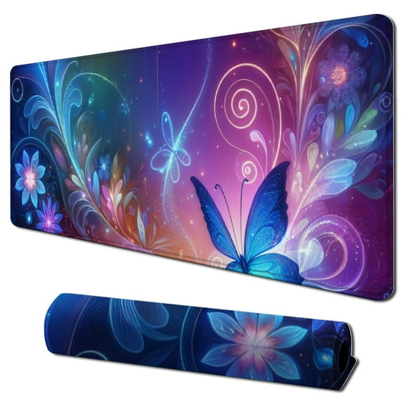 nygtbtfer Cute Pink Extra Large Keyboard Laptop Mouse Pad Desk Mat with for Women Desktop, Extended Desk Pad with Stitched Edges and Non-Slip Base 31.5x11.8 in