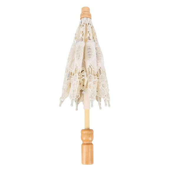 Western Lady Stage Show Lace Umbrella Photography Bride Supplies Decorative Craft Umbrella Beige Size S