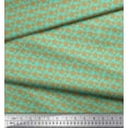 thumbnail image 2 of Soimoi Green Rayon Fabric Brown Star Printed Fabric 1 Yard 56 Inch Wide, 2 of 3