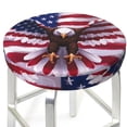 thumbnail image 3 of Lsque USA Eagle with Spread Wings Pattern Round Bar chair cushion covers Velvet Fabric Premium Comfort Protects from Scratches and Stains for 14-17 Inch Chair-12 inch, 3 of 7