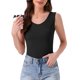 thumbnail image 1 of Camiseta sin mangas de modal para mujeres, cuello en U, ropa de descanso básica, tops de verano para dormir, color negro, 1 of 6