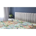 thumbnail image 5 of Ambesonne Birds and Nature Fitted Sheet, Watercolor Vintage, California King, Fern Green Vermilion, 5 of 5