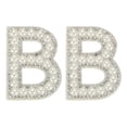thumbnail image 1 of 2Pcs Parches de Letras de Perlas para Planchar, Parches de Letras Adhesivas Bling Rhinestone para Aplicar en Ropa de Manualidades, Sombreros, Bolsas, Zapatos, Almohadas, Blanco, 1 of 6