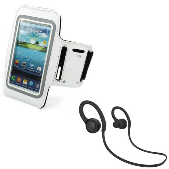 Gym Workout Sports Running Armband w Earphones Sports Wireless Headset Q6Q for Motorola DROID RAZR MAXX HD - Samsung Galaxy S5 Mini S4 Active (GT-i9295) S3 Prevail LTE Core Prime Express 3