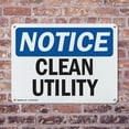 thumbnail image 4 of (2 Pack) Clean Utility OSHA Notice Sign 10 Inch X 7 Inch Plastic Sign, Weather Resistant, UV Protected for Workplace, Business, and Construction Site, Made in the USA, 4 of 8
