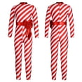 thumbnail image 4 of iiniim Girls Kids Xmas Candy Cane Striped Unitard Sequins Ruffle Jumpsuit Ballet Dance Cheer Performance Costume Size 6-16 A Red 8, 4 of 7