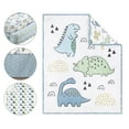 thumbnail image 3 of The Peanutshell Blue Dino 5 Piece Crib Bedding Set for Baby Boys, Nursery Set with Blanket, 3 of 8