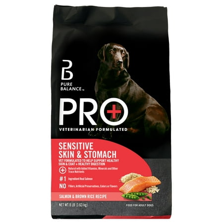 Pure Balance Pro+ Sensitive Skin & Stomach Dog Food, Salmon & Rice Recipe, 8LB