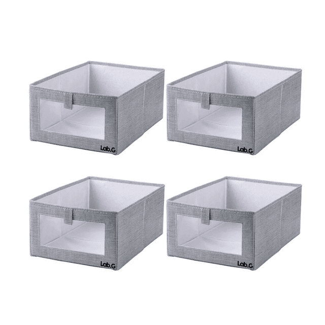 Set De Cajas Plegables Para Guardar Ropa, 4 Piezas Lab.G, Gris