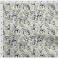 thumbnail image 4 of Soimoi Animals Printed, Cotton Satin Spandex, Sewing Fabric by The Yard 54 Inch Wide, Decorative Fabric for Dresses and Home Accents, Olive Green, 4 of 5